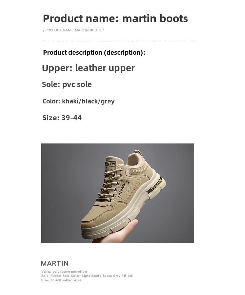 Herren Low-Top Retro Martin Stiefel - Herbst Dicksohlige Motorrad- & Outdoor-Sportschuhe