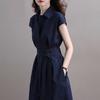 Skirt new waist and thin fashion celebrity temperament design sense niche shirt dress