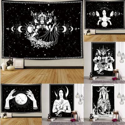 Goddess Hecate Tarot Divination Home Decor Witchcraft Tapestry Mandala Wall Decor Hippie Boho Moon Phase Tapestry Sofa Blanket