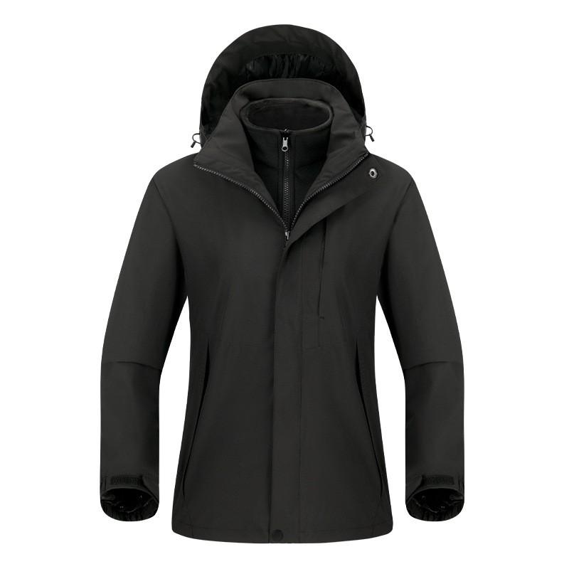 Herren Damen 3-in-1 Wasserdichte Winddichte Wanderjacke Mit Abnehmbarem Fleece-Innenfutter Outdoor Reise Klettern Camping