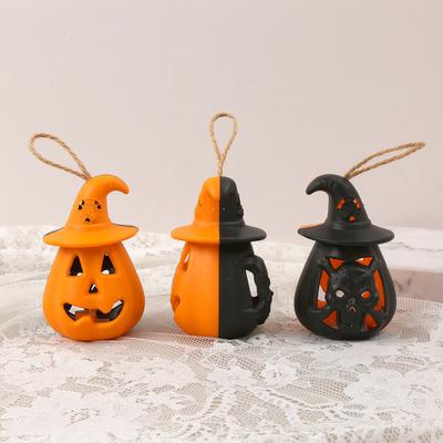 Cute Pumpkin Decoration 12 Pcs Halloween LED Lantern, Spooky Hanging Lighted No Assembly Lights Light with Witch Hat for Indoor Outdoor Home