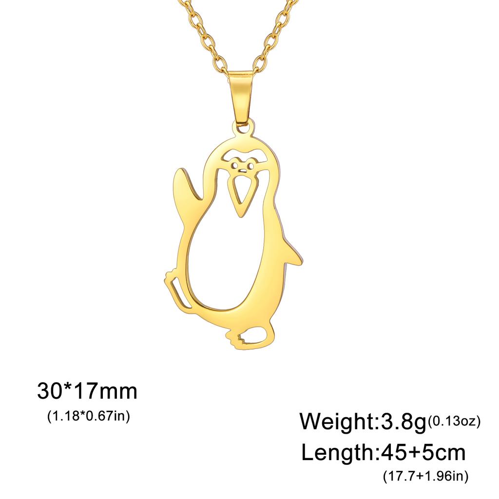 Cazador Walking Penguin Women's Necklace Cute Stainless Steel Animal Neck Chain Birthday Valentine Gift 2026 Jewelry New Trendy