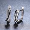 Black Awn Classic Genuine Earrings Jewelry Black Stone Cute Hoop Earrings For Women