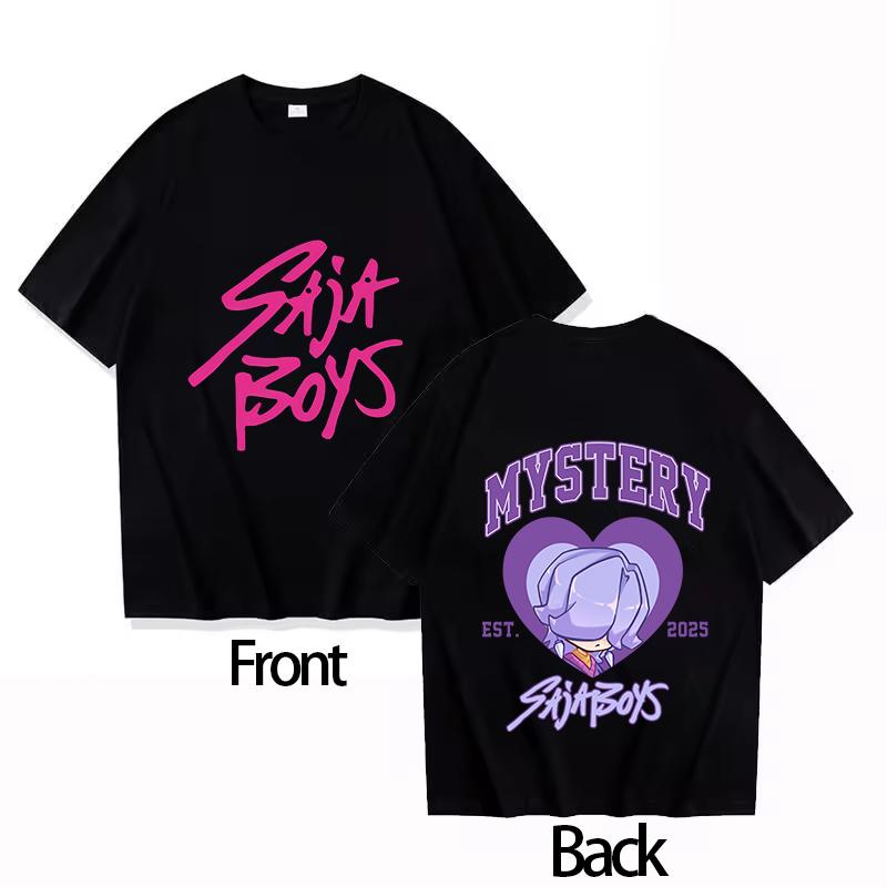 Boys Girls T-shirt Hot KPOP Demon Hunter Tiger Derpy Parent-child Cotton Round Neck Girls Short-sleeved Comfortable Adult Top