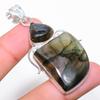 Labradorite Gemstone Handmade 925 Sterling Silver Jewelry Pendant 2.32"