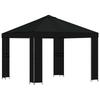 Gazebo 3 X 3 M Black Polyester and Steel 190 Gsm