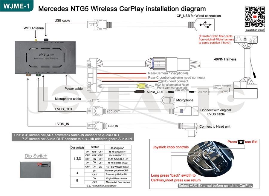Wireless Apple Carplay Android Auto Module For 2015-2018 Mercedes Benz w/NTG 5.0