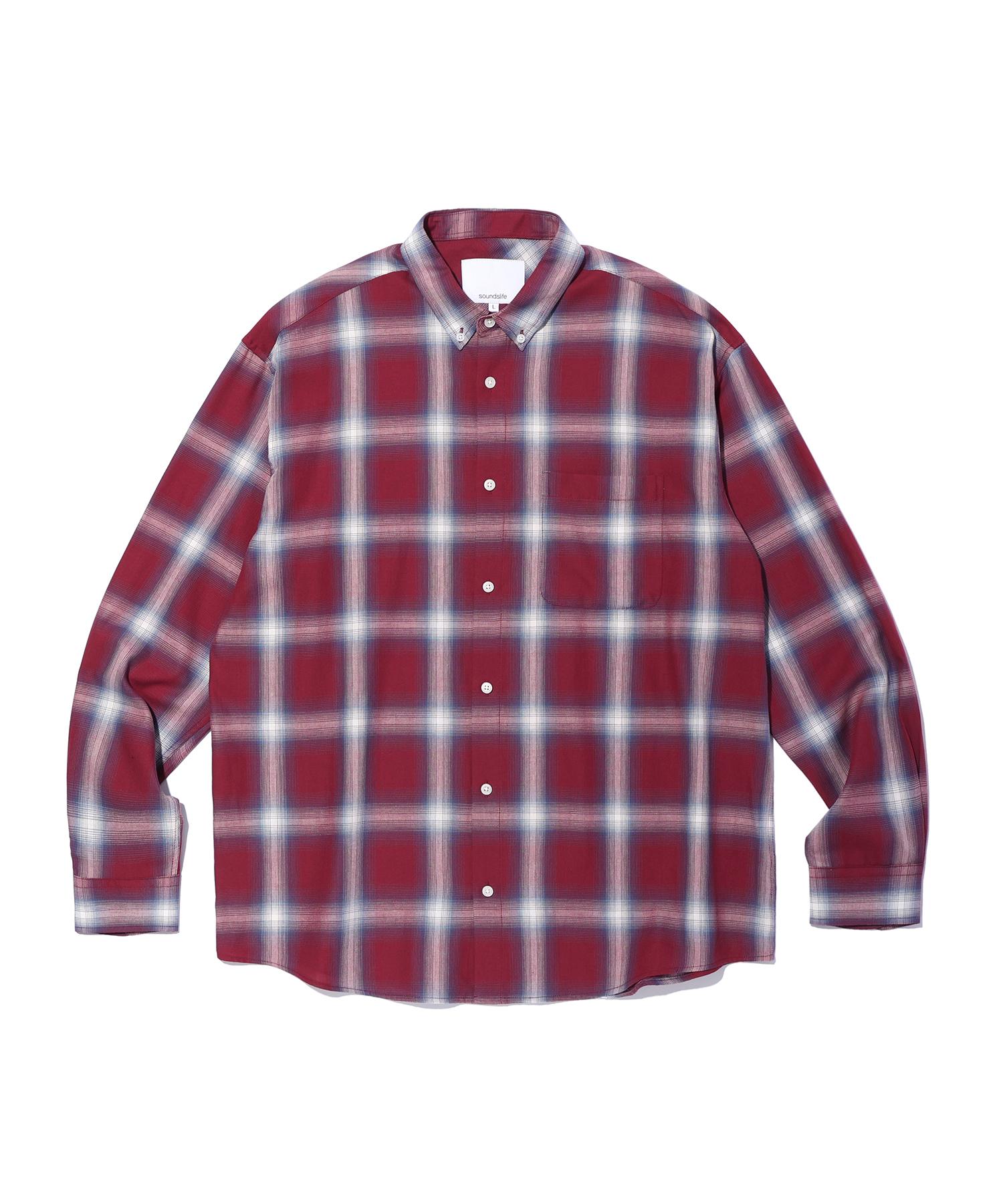 Sounds Life Ombre Check Shirt Red M/Free