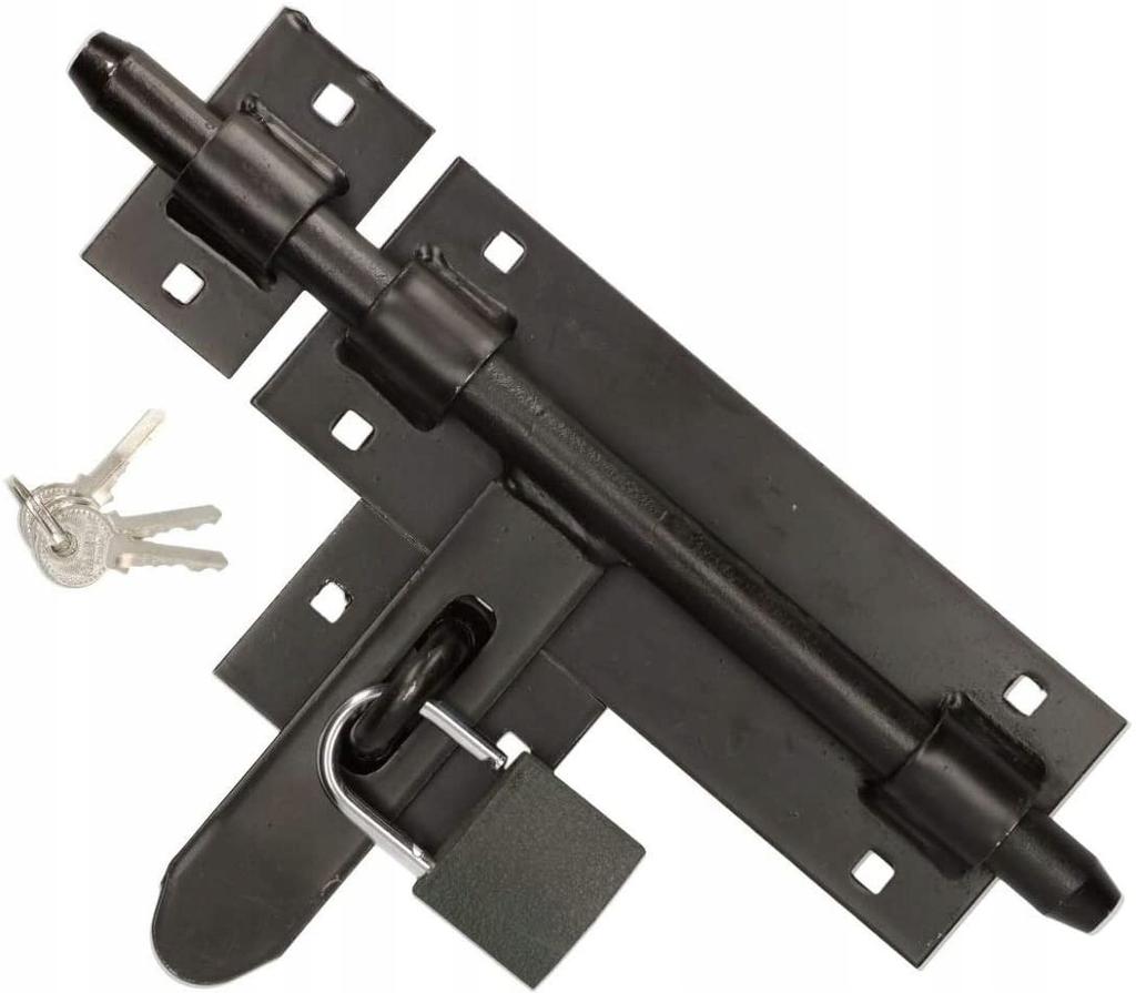 Gate latch 270 BLACK + PADLOCK