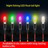 5Pcs Led Luminous Fishing Floating Night Tail Light Glow Color Change Stick Bean Shaped Head Fishing Float Fishing Accessory