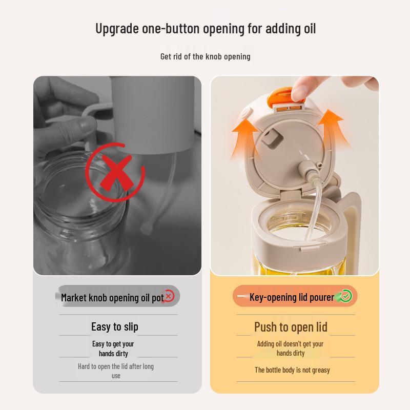 Dual-Use Glass Oil Dispenser: No-Drip Atomizing Spray & Pour Bottle for Kitchen Use