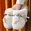 Autumn Winter Large Size Thick Bottom Indoor Cotton Slippers Casual Velvet Fur Cotton Shoes Women Warm Anti Slip Slippers 36-41