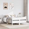 Solid Wood Bed with Headboard White 135 X 190 Cm Pine