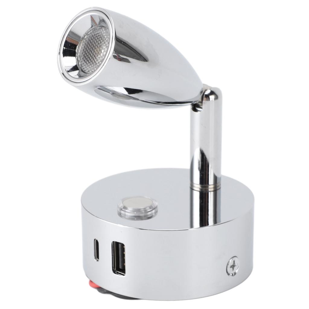 RV Reading Lamp USB Port Matte 3 Color Temperature Dimmable Touch Switch RV Reading Wall Sconce