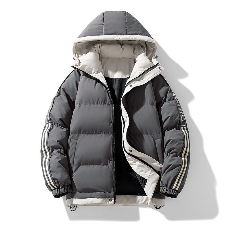 

Men s Versatile Windproof Cotton Jacket - Trendy Winter Style, Warm, Plus Size, Casual, Best Seller L серый