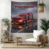 Peterbilt Heavy Trucks Custom Your Name Wall Decor Tapestry Art For Pet Memorial Birthdaywedding Party Backdrop Family Gift