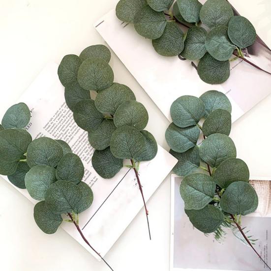 Artificial Eucalyptus Leaves Stems Real Touch Faux Greenery Branches for Vase Wedding Bouquet Flower Arrangement Home Office Spring Centerpiece