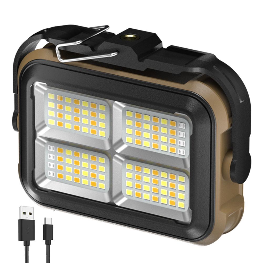 Solar Work Light Outdoor Flood Light IPX4 Waterproof Emergency Worklight Mobile Power Bank for Construction Site Garage Workshop