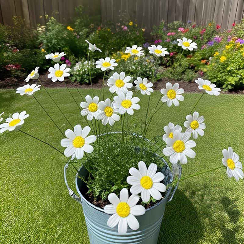 6/8/10pcs Ceramic Daisy Flowers Handcrafted Eternal Blooms DIY Ornament Home Decoration / Outdoor Photography