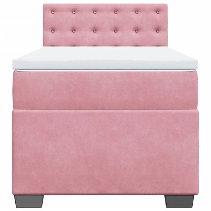 Maison Exclusive - Sommier à lattes de lit avec matelas Rose 100x200 cm Velours