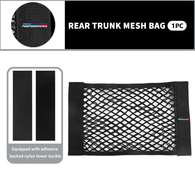 Car Back Rear Trunk Elastic Mesh Fixed Straps Interior Organizer For BMW 1 3 4 5 6 7 Series M X1 X3 Performance Alpina G20 F20