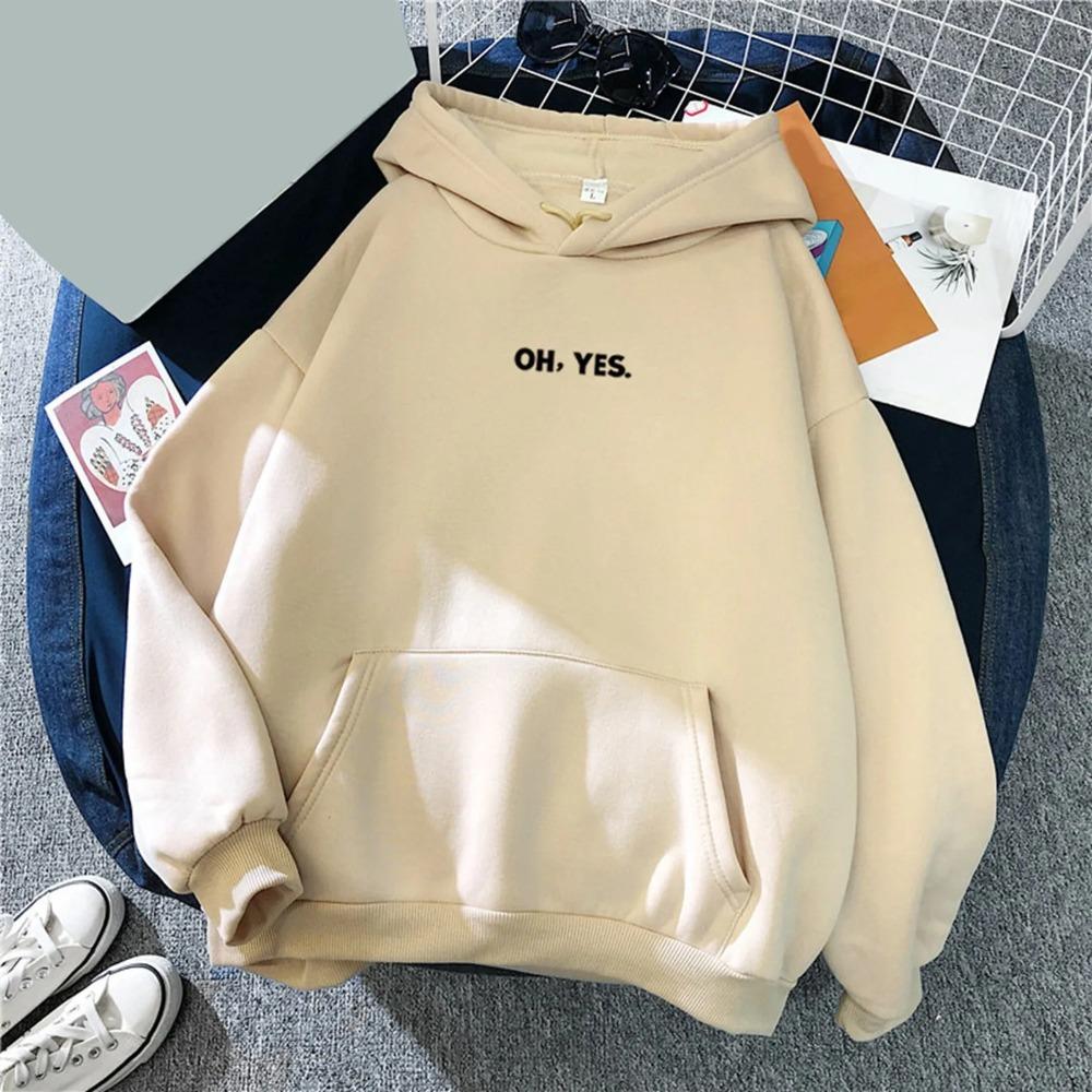 Women's Casual Loose Letter Printed Lightweight Autumn Winter Hoodie with Cute and Trendy Pullover Sweatshirt