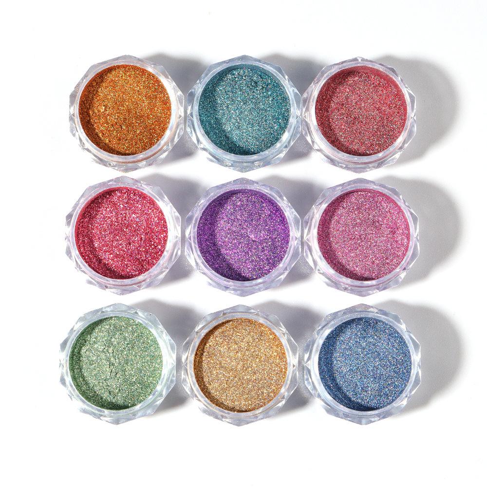 Metall Nagel Spiegel Glitter Pulver Gel Polnisch Reiben Staub Glänzend Gold Silber Feine Chrom Flocken Pigment DIY Zubehör Dekor