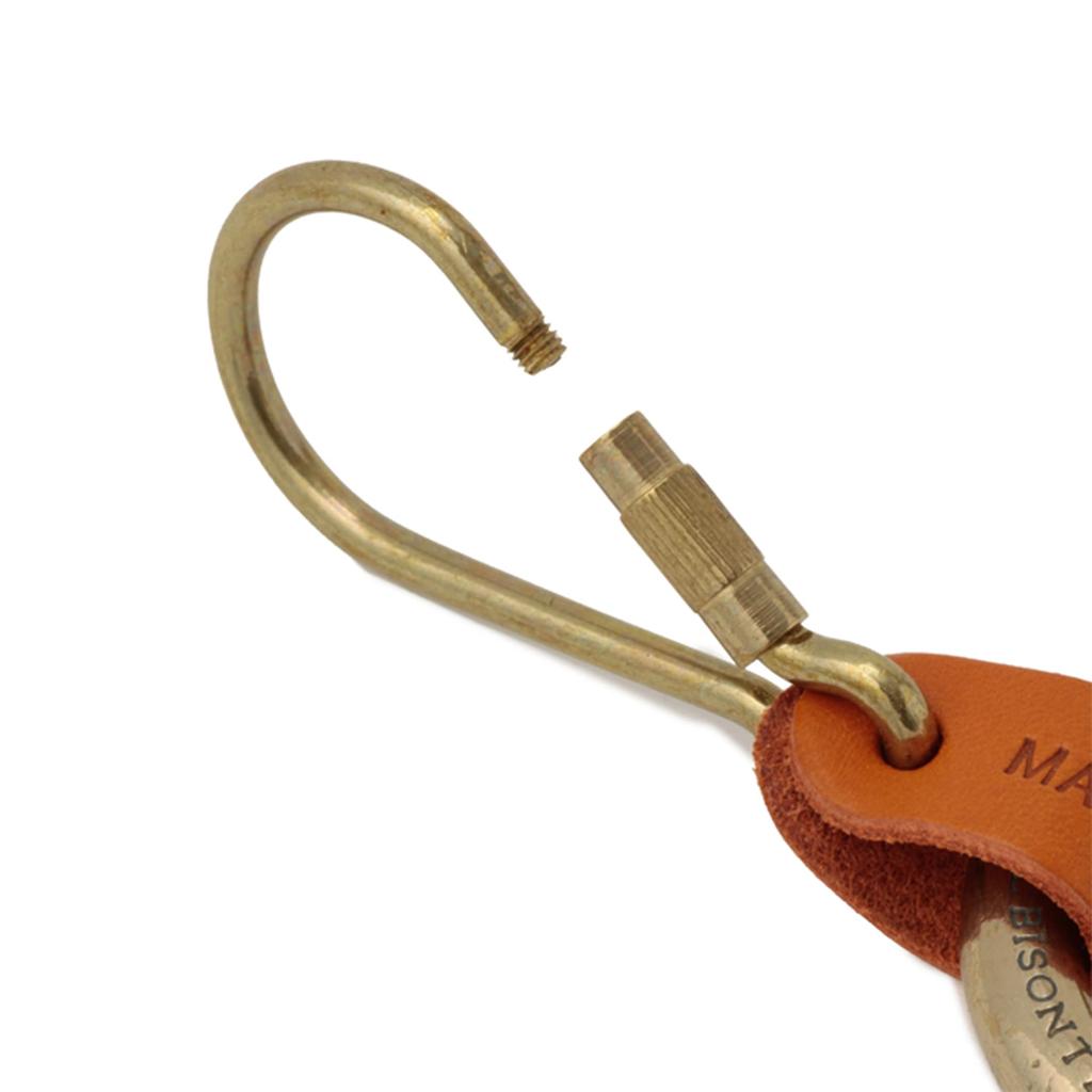 Keychain Key Ring Leather Genuine Leather Cowhide Unisex Orange [IL BISONTE] Women's Men's