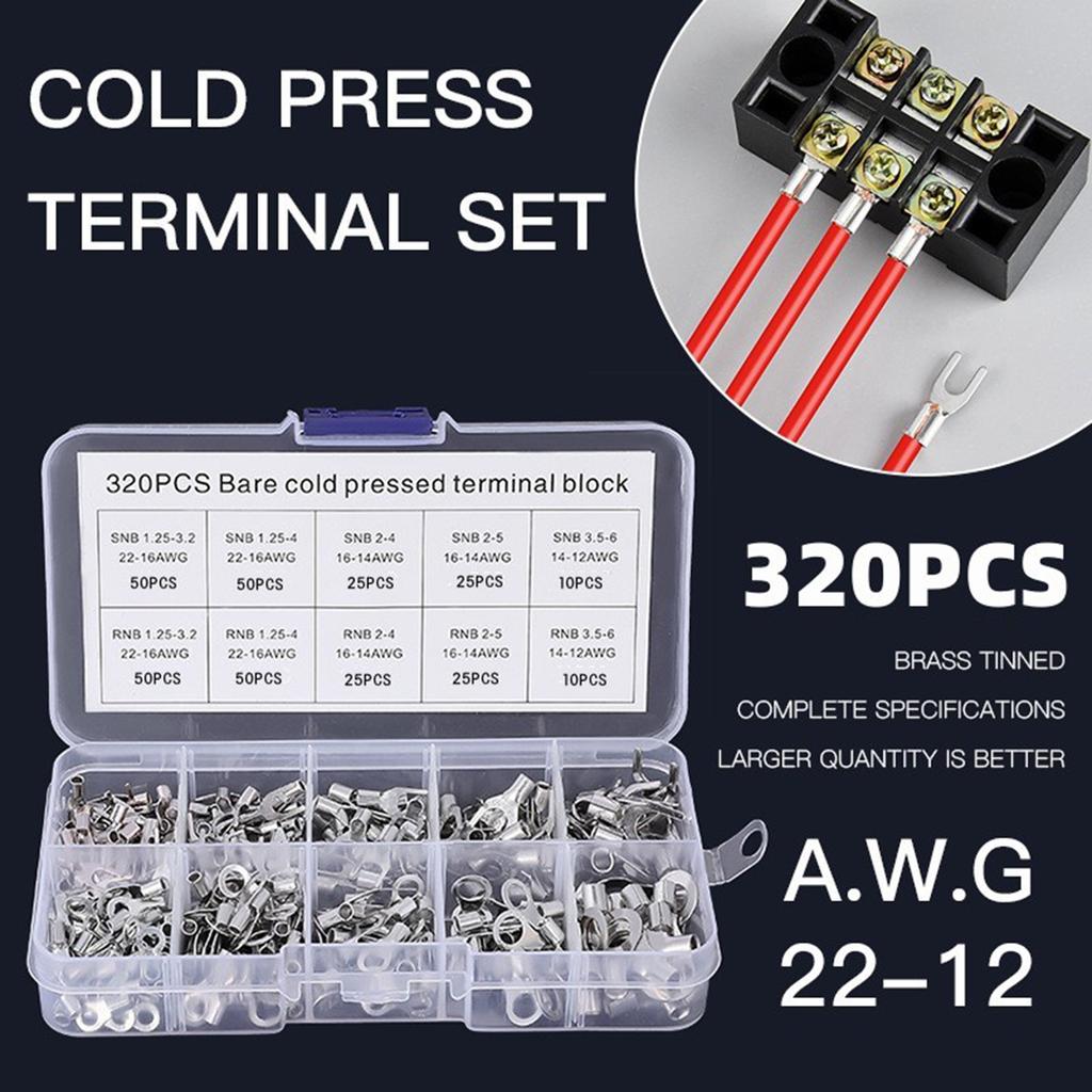 Completes 320pcs/set Wire Connection Assortment Electric Wire Connector Terminals Set Electrical Crimp Connectors set