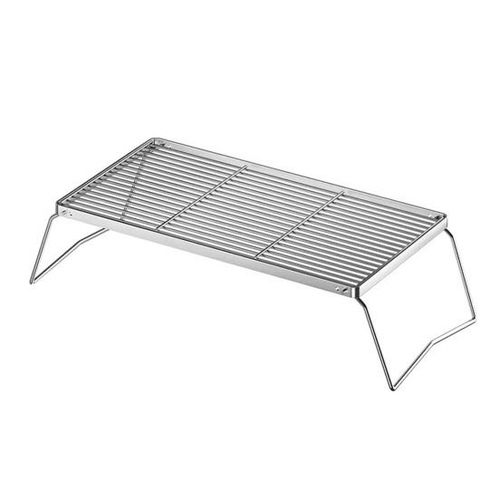 Folding Outdoor Camping Stove Grill Portable Heavy Duty Stainless Steel Backpacking Cooking Barbecue Picnic Collapsible Campfire Grate Grill Rack
