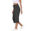 Women Drawstring Elastic Waist Capris Pants with Side Pockets Loose Fit Lightweight Cropped Trousers for Daily Wear