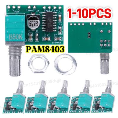1-10PCS PAM8403 Digital Audio Amplifier Board Mini 5V Digital Amplifier Board with Switch Potentiometer Can Be USB Powered