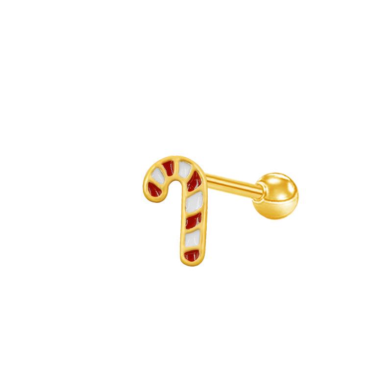 Titanium European & American Fashion Christmas Tree Bow Piercing Earrings - Ear Cartilage Studs Jewelry