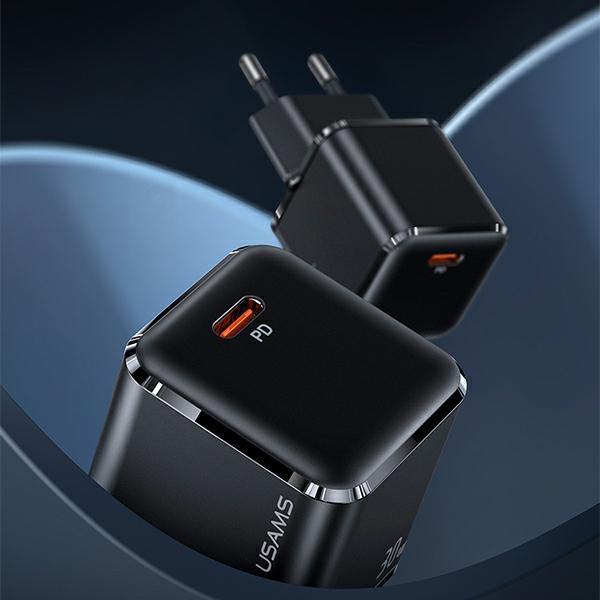 USAMS Land. Network. 1Xusb-C T45 Mini 30W(OnlyHead) Pd3.0 Fast Charging Black/Black Cc148Tc01 (Us-Cc148)