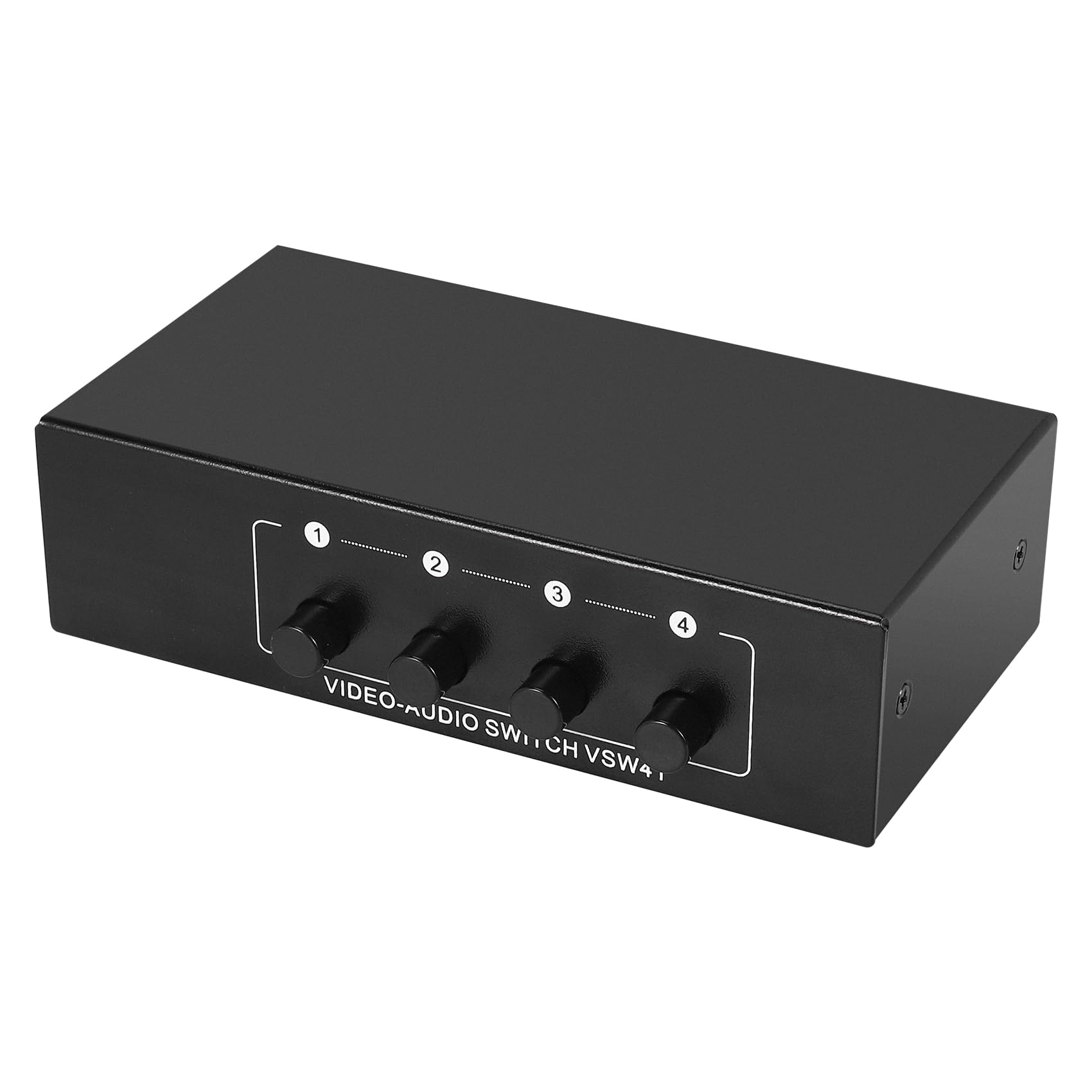 

Haskoss Audio Video Audio Splitter RCA Stereo AUX Audio Headphone Speaker No Power Volume Ideal for Game TV and DVD Players & Switcher, 4-Input чорний