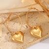 Fashion Glossy Big Heart Pendant Earrings For Women Exaggerated Metal Geometric Huggie Hoop Earrings Jewelry Accessories Gifts