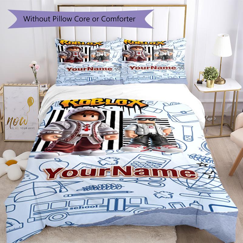 Roblox 482 Customize Your Name Bedding Set Breathable Duvet Cover with Pillowcases Home Decoration Birthday Gift
