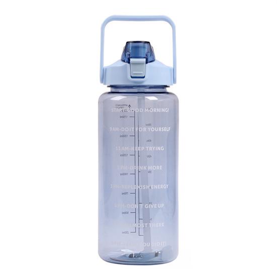 2000ML Large Capacity Water Bottle with Straw Heat-Resistant Leakproof Transparent Portable Outdoor Fitness Sports Travel Drinking Cup