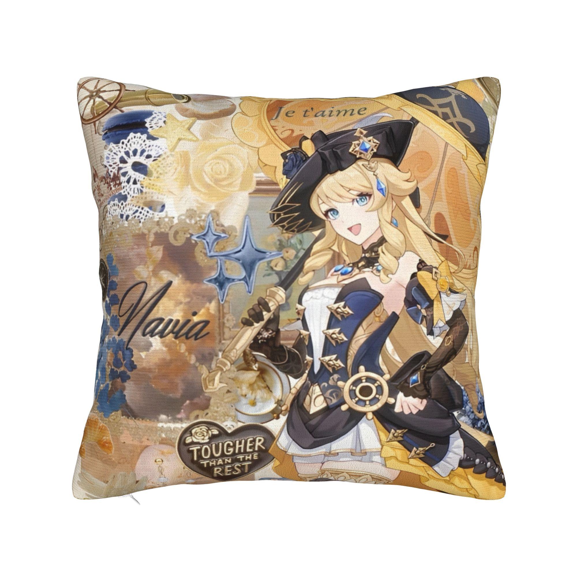 

Genshin Impact Game Pillow Covers Stuff Printing Cushion Cover Gift Pillow Case Cover Sofa Multiple Sizes 12x12Inch
