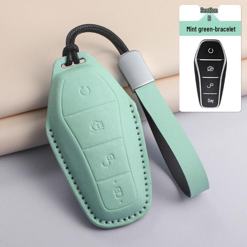 Blue Textured Key Case for BYD Models: Han, Qin Plus DMi, Song Pro, Tang, Yuan 05, Seagull, Seal 06, Dolphin.