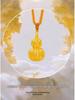 Ancient Gold Filigree Striped Gourd Pendant with Fu Lu Charm – Chinese Style Sweater Chain