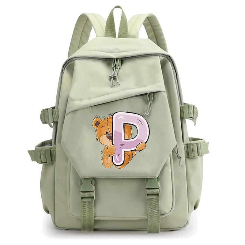 Batoh s 26 anglickými písmeny Studentský Dívčí Školní Batoh Bookbag Cosplay Plátěná Dětská Cestovní taška Kid Batoh Back To School