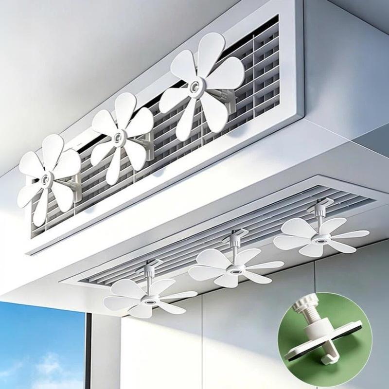 1Pcs No Power Silent 6 Leaves Ceiling Fan Air Conditioner Wind Guide Accessories Anti-Condensation For Camping Dormitory Tent