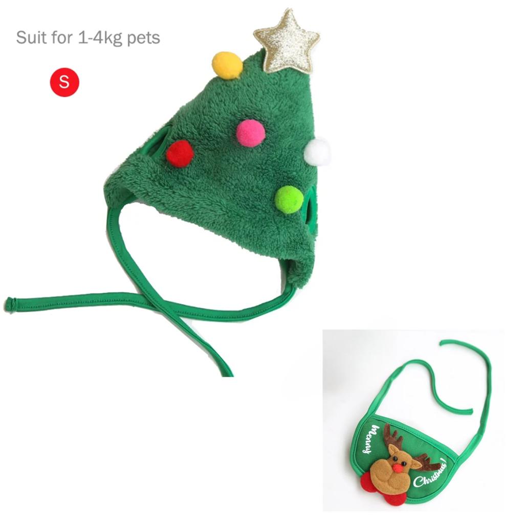New Year Party  Clothes Accessories Gift Funny Dog Christmas Hat Pets Santa Bibs  Cosplay Costume Puppy Cap Cute Cats Bandana