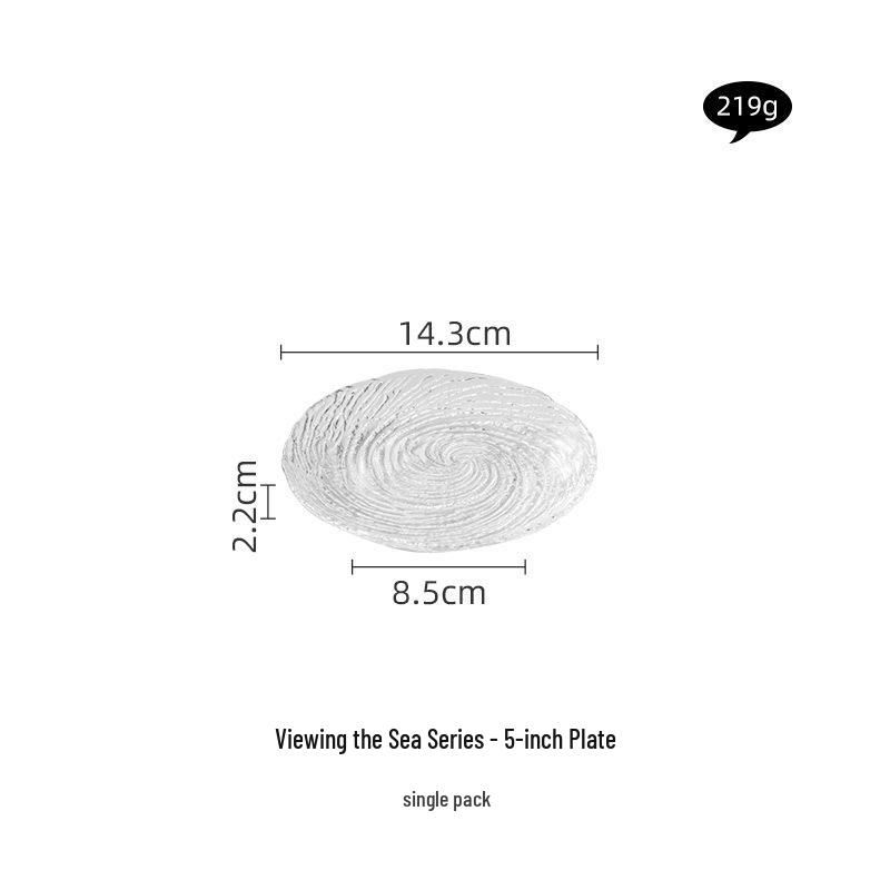 Canghai Glass Bowl & Plate Set: Minimalist, High-End Dessert, Salad, Fruit Bowls & Shallow Plates.