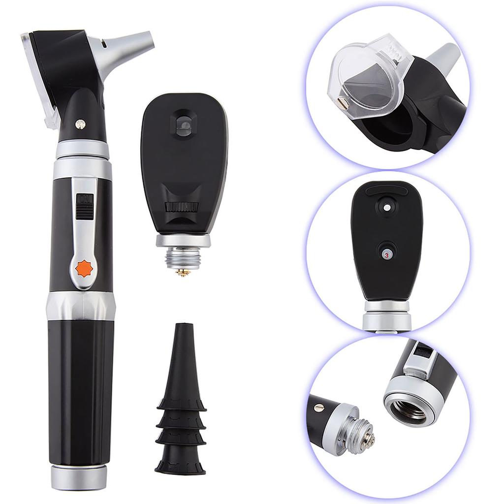Professional Fiber Optic Otoscope  Ophthalmoscope Kit LED Fiberoptic Otoscope  Ophthalmoscope Set