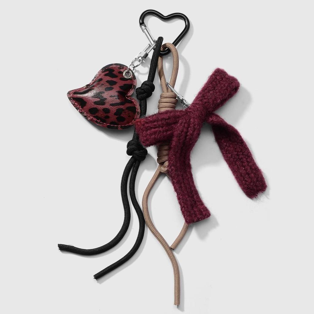 Miu Style Multicolor Leopard Heart & Star Charm Keychain