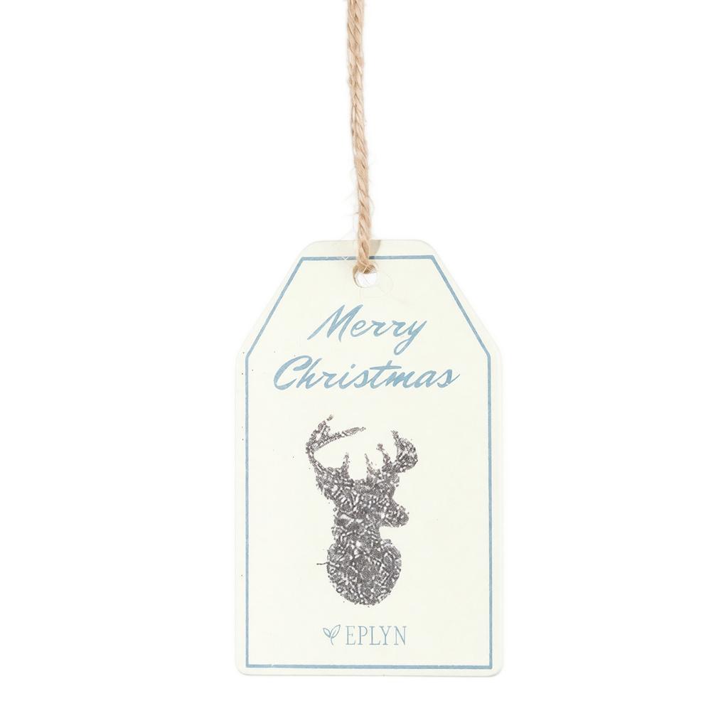 Wooden Christmas Hanging Ornament, Small Square Decoration and Bookmark Clip for Gift and Holiday Decor
