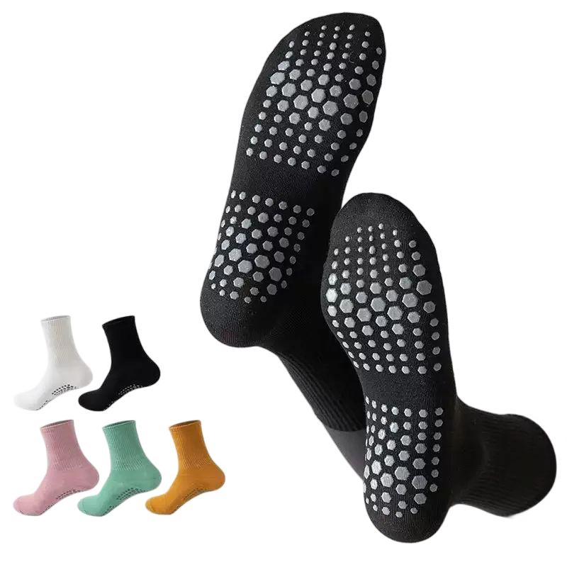 1/3P Sports Socks Yoga Cotton Mid-tube Bottom Professional Silicone Indoor Fitness Barre Socks Gym Dance Pilates Non Slip Socks