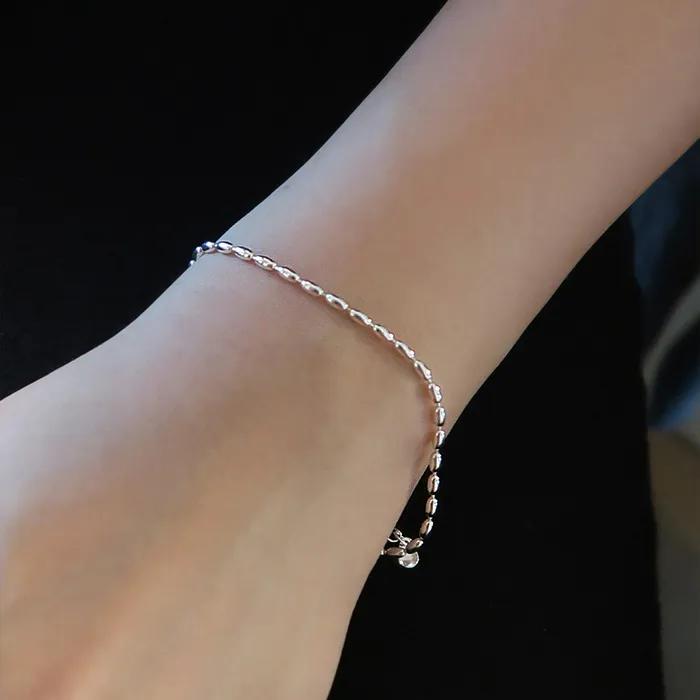925 Silver Simple Oval Chain Bracelet